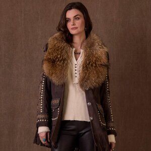 Double D Ranch Coat — Horse Opera Statement Jacket (Bronco Brown)